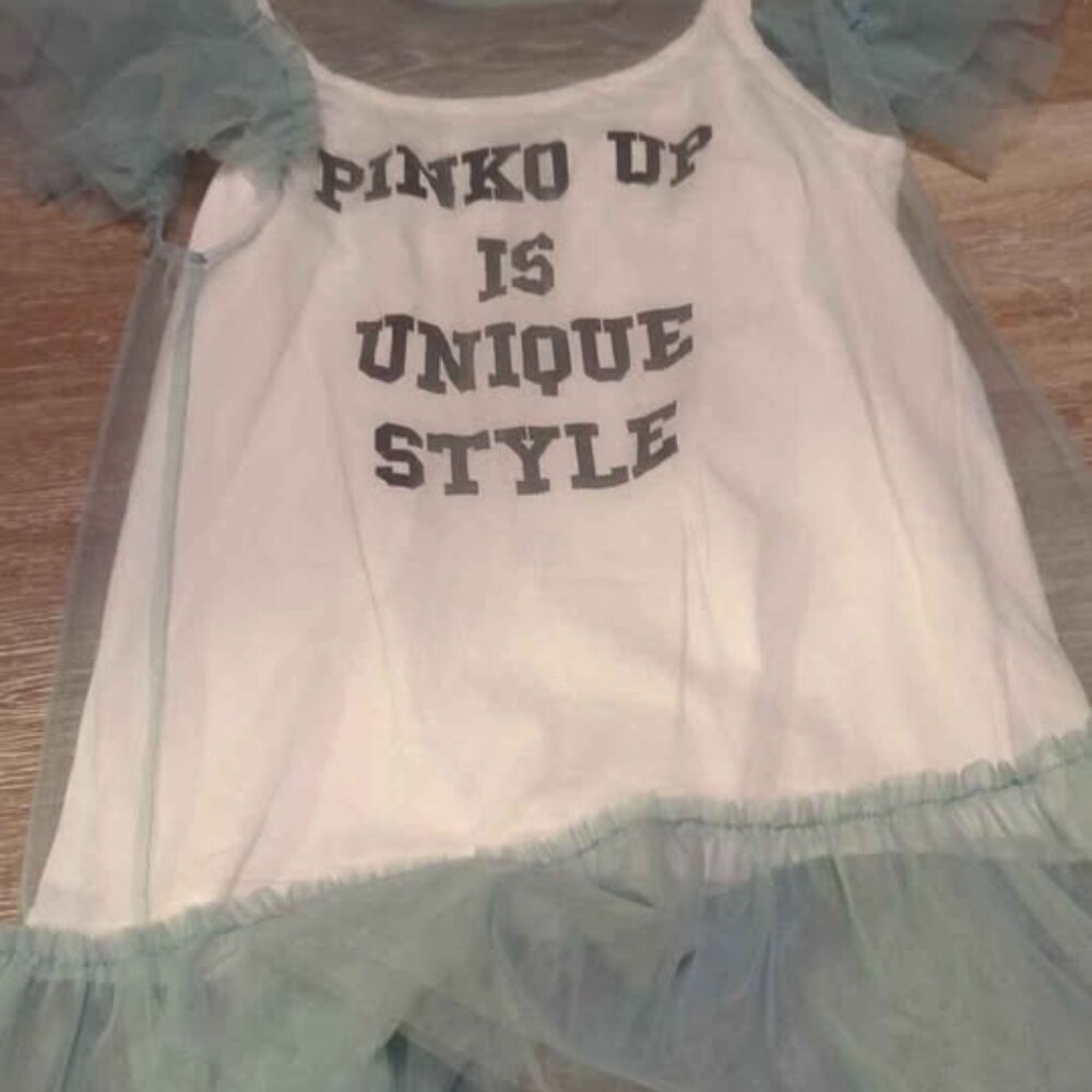 Pinko up girls size 13 tank top with overlay